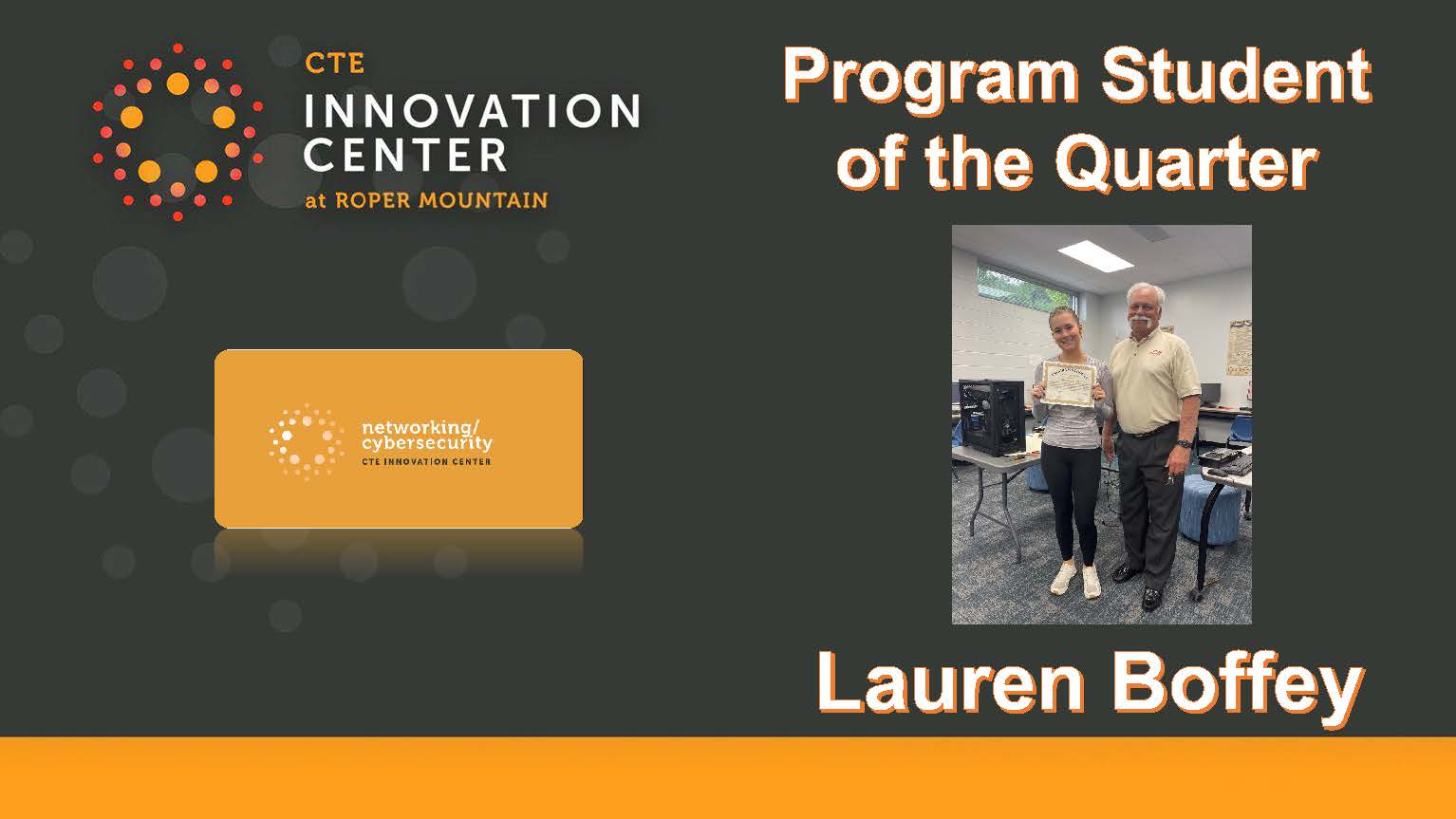 Program Student of the Quarter Cybersecurity Lauren Boffey